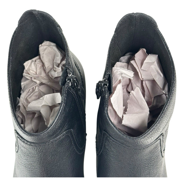 COLE HAAN Naia Black Leather Ankle Boots Womens Size 8.5B Side Zip New $200 G - Picture 10 of 13